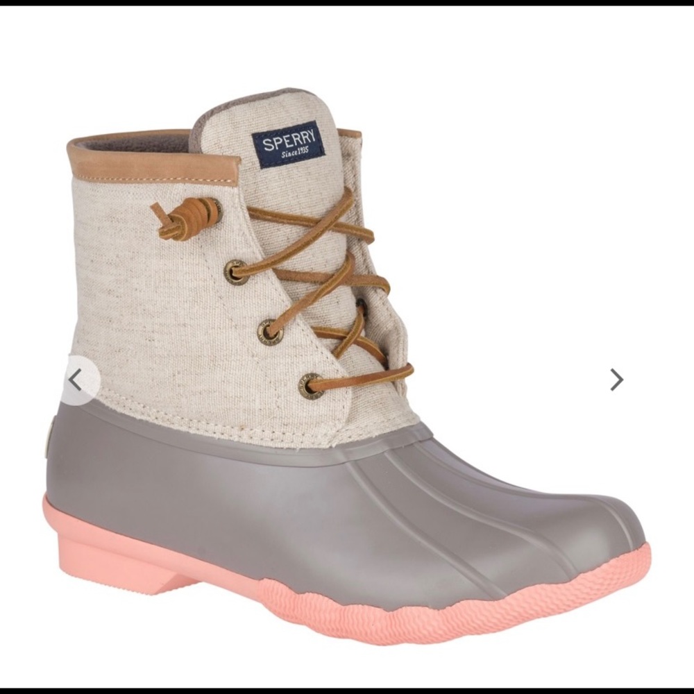 Sperry Women's Saltwater Pop Outsole Duck Boot (Linen/Rose)